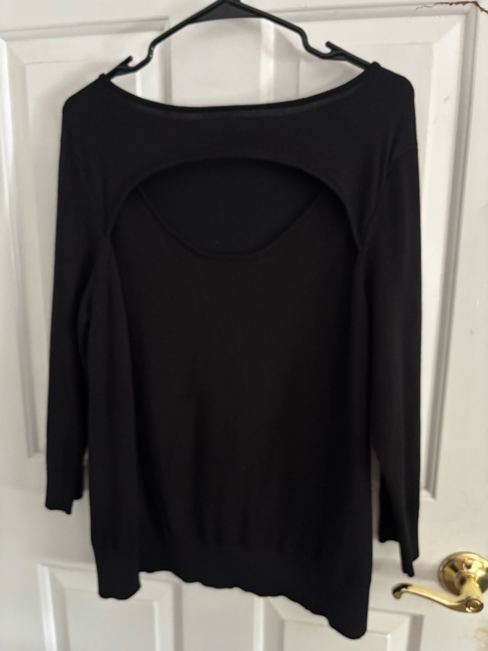 Cable & Gauge Black Keyhole Sweater